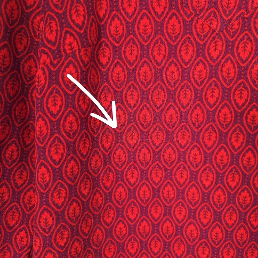 BODEN  Women's Knee Short Dress Shift US 6R Leaf Print Red 3/4 Sleeve WH990